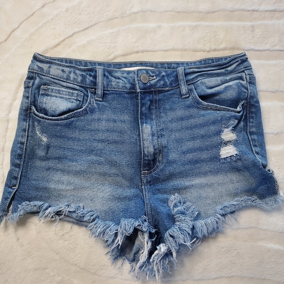 Willow & Root Buckle The Vintage Dad Jean Blue Denim Distressed Shorts Size 28 - Picture 1 of 6